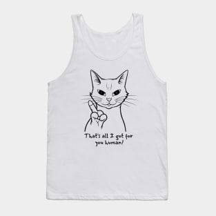 Funny Cat Angry Middle Finger Tank Top